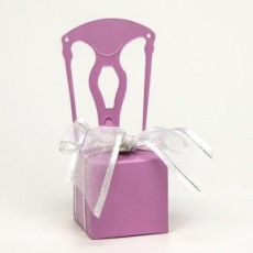 Cajita para regalos boda silla rosa